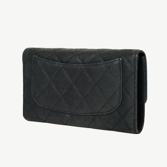 Chanel 13S Noir Caviar Classic Quilted Flap Portefeuille Wallet - Picture 3 of 15